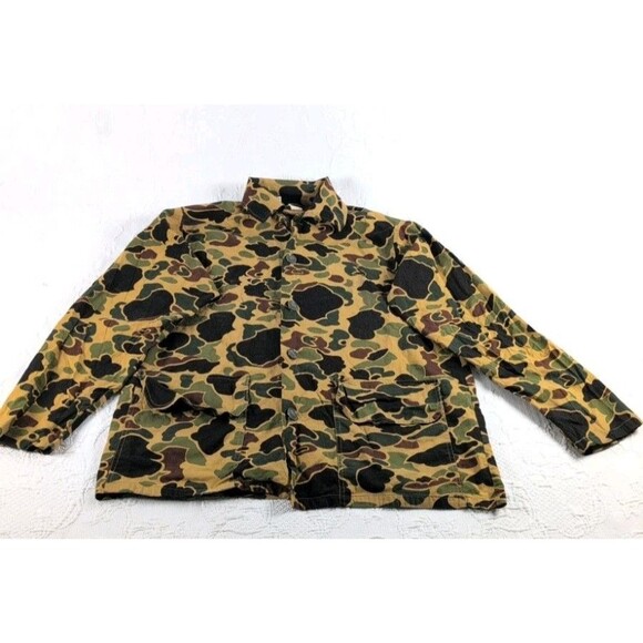 Vintage SafTBak Jacket & Pant Set Men L Green Beige Duck Camouflage Hunting Gear